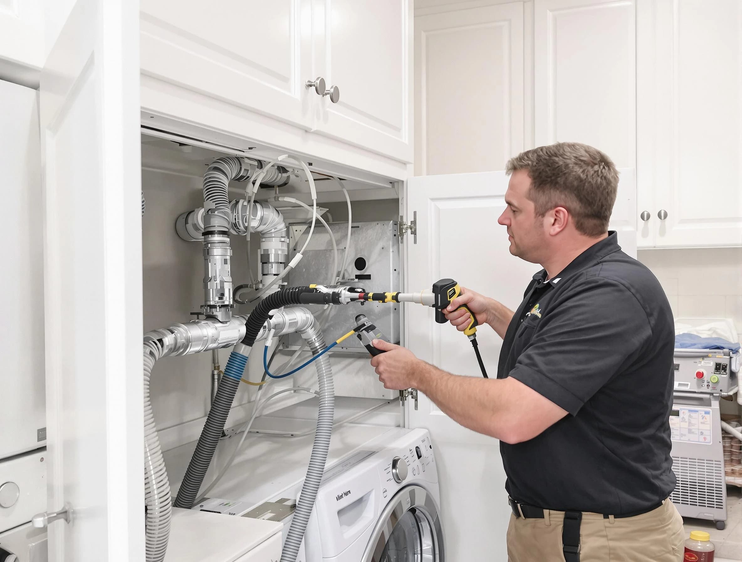 Santaquin Dryer Vent Cleaning professional removing severe blockage from a clogged dryer vent in Santaquin