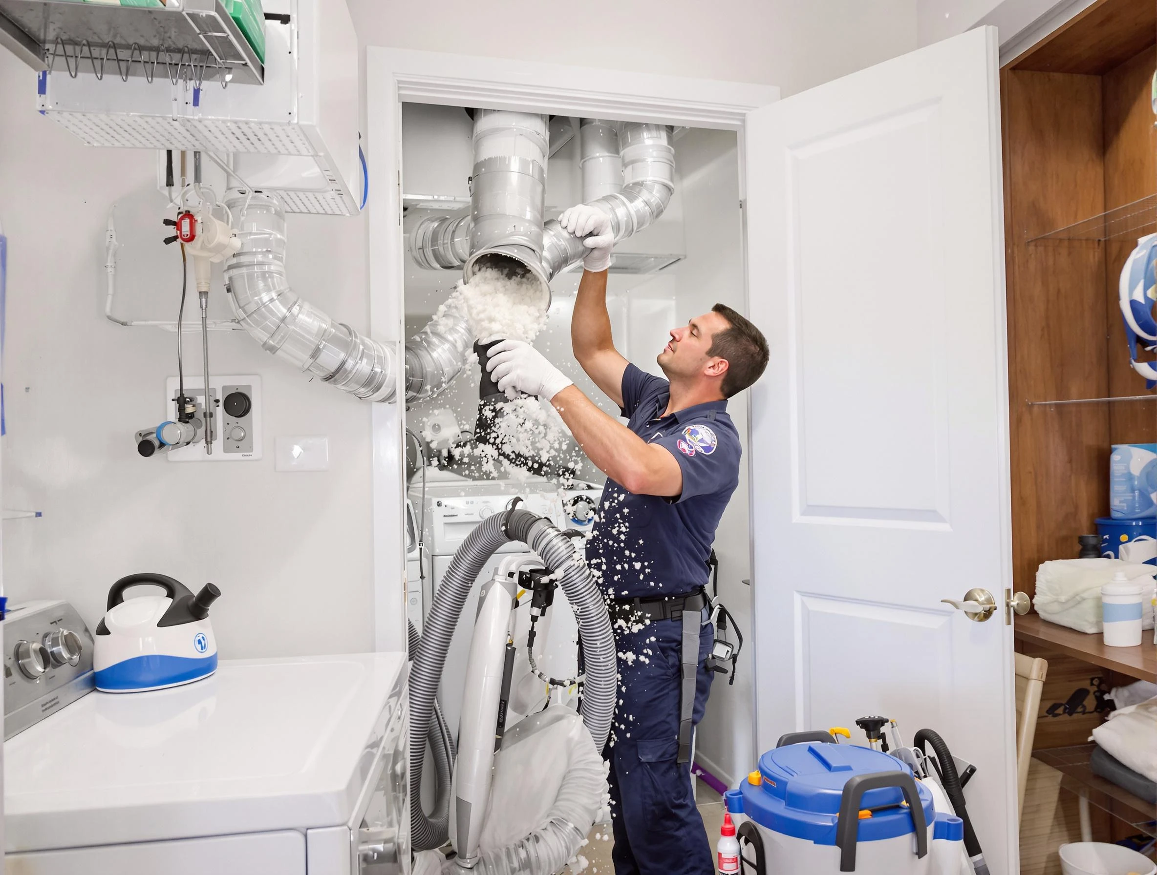 Santaquin Dryer Vent Cleaning technician delivering thorough residential dryer vent cleaning service in Santaquin